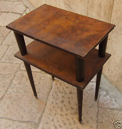 Tavolino Design Anni '30 '50 In Radica E Legno Ebanizzato Da Restaurare