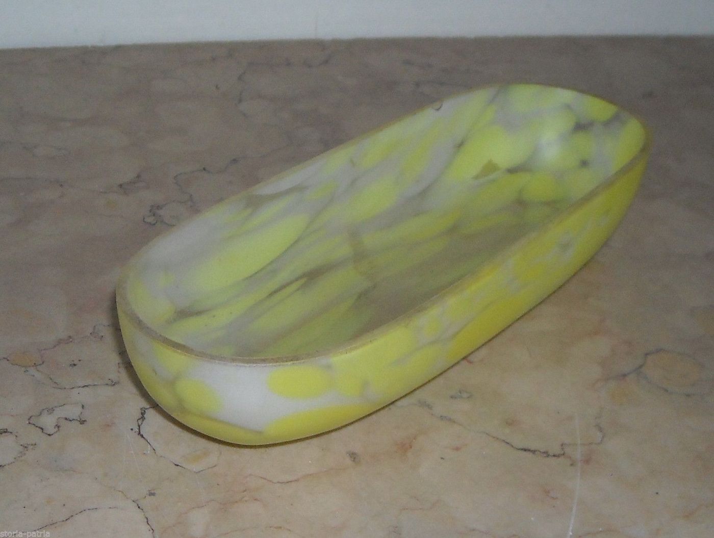 Vaschetta In Vetro Liberty Porta Sapone O Toilette, Primo '900