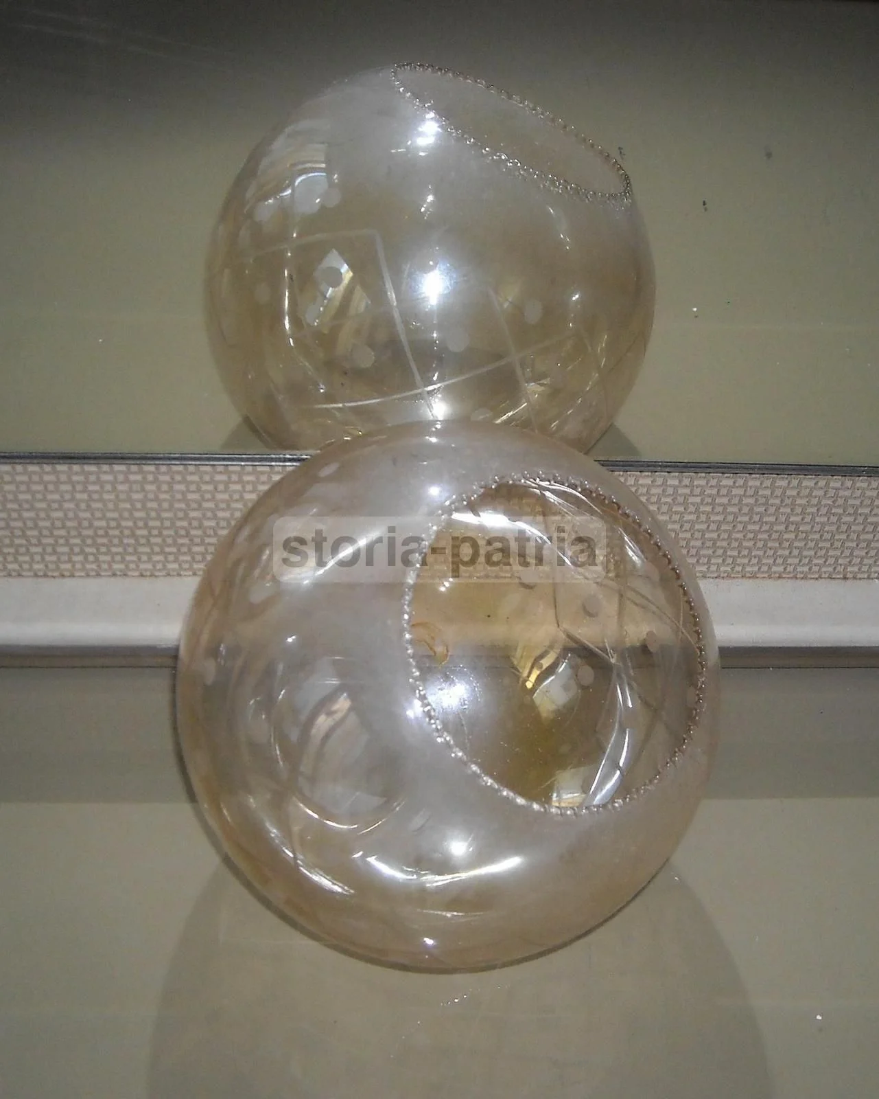 Engraved Smoked-Glass Lamp Shade, 1950s Design