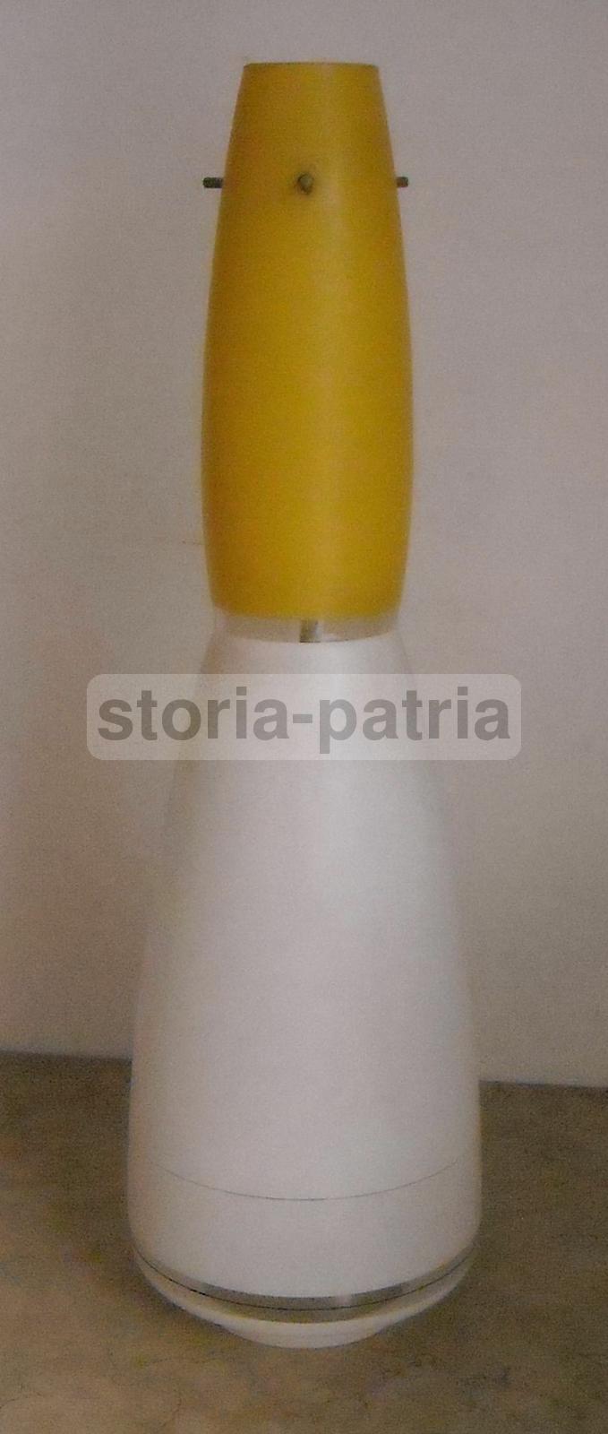 Lampada In Vetro Bicolore Bianco E Giallo, Anni '60