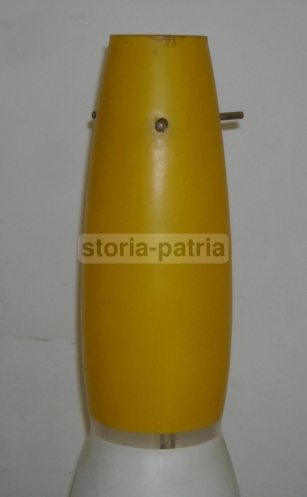 Lampada In Vetro Bicolore Bianco E Giallo, Anni '60