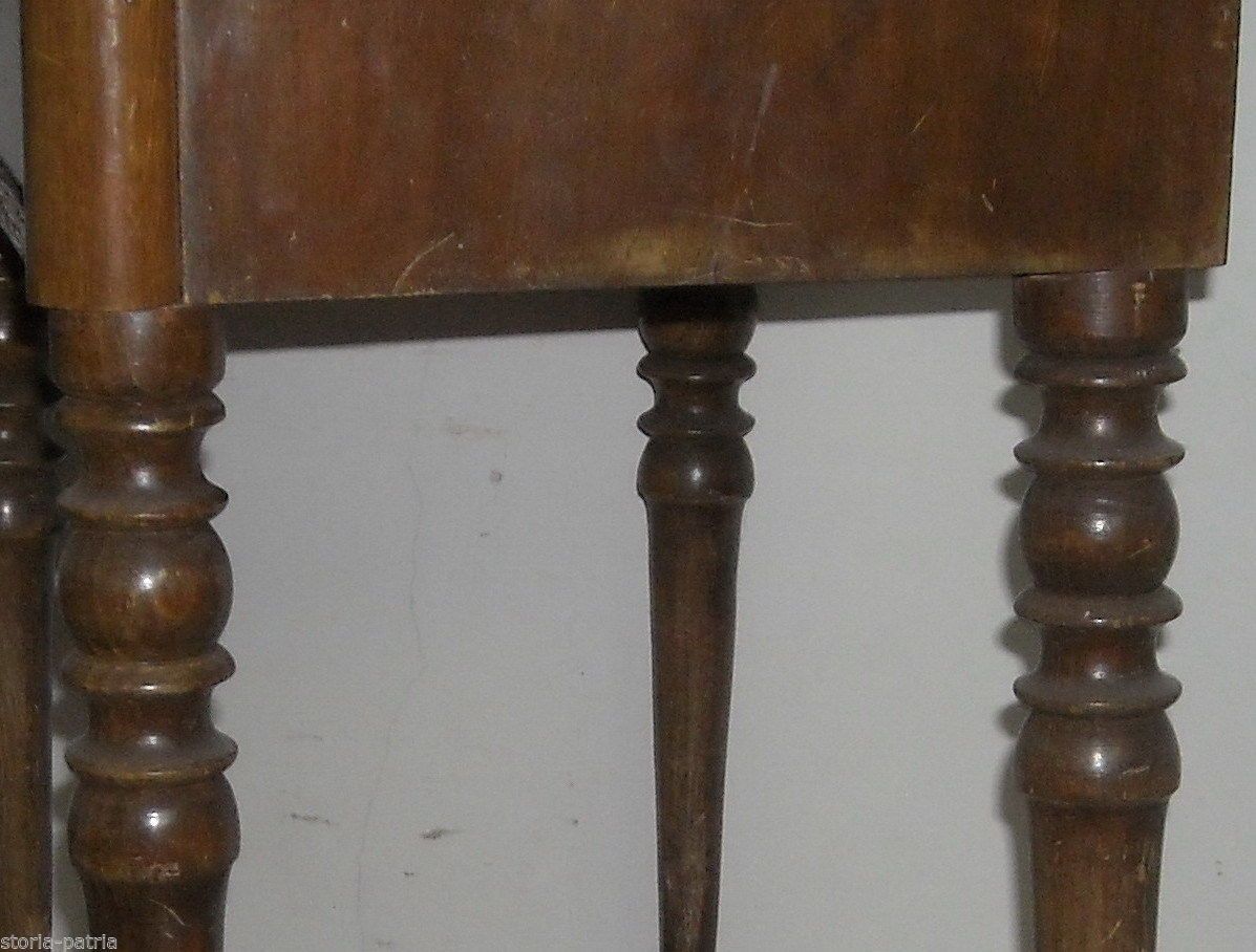 Comodino Antico In Legno Con Piano In Marmo (fine '800   Inizio '900)