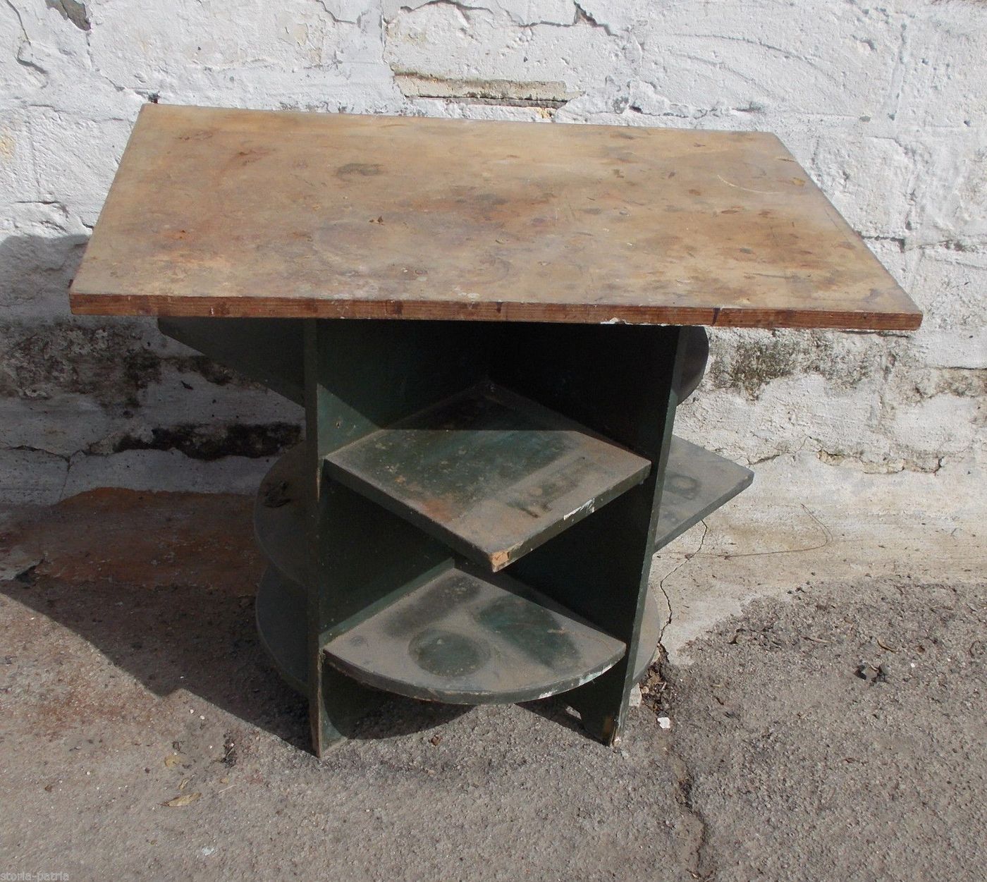 Tavolinetto In Legno Anni '30 '40 Stile Futurista