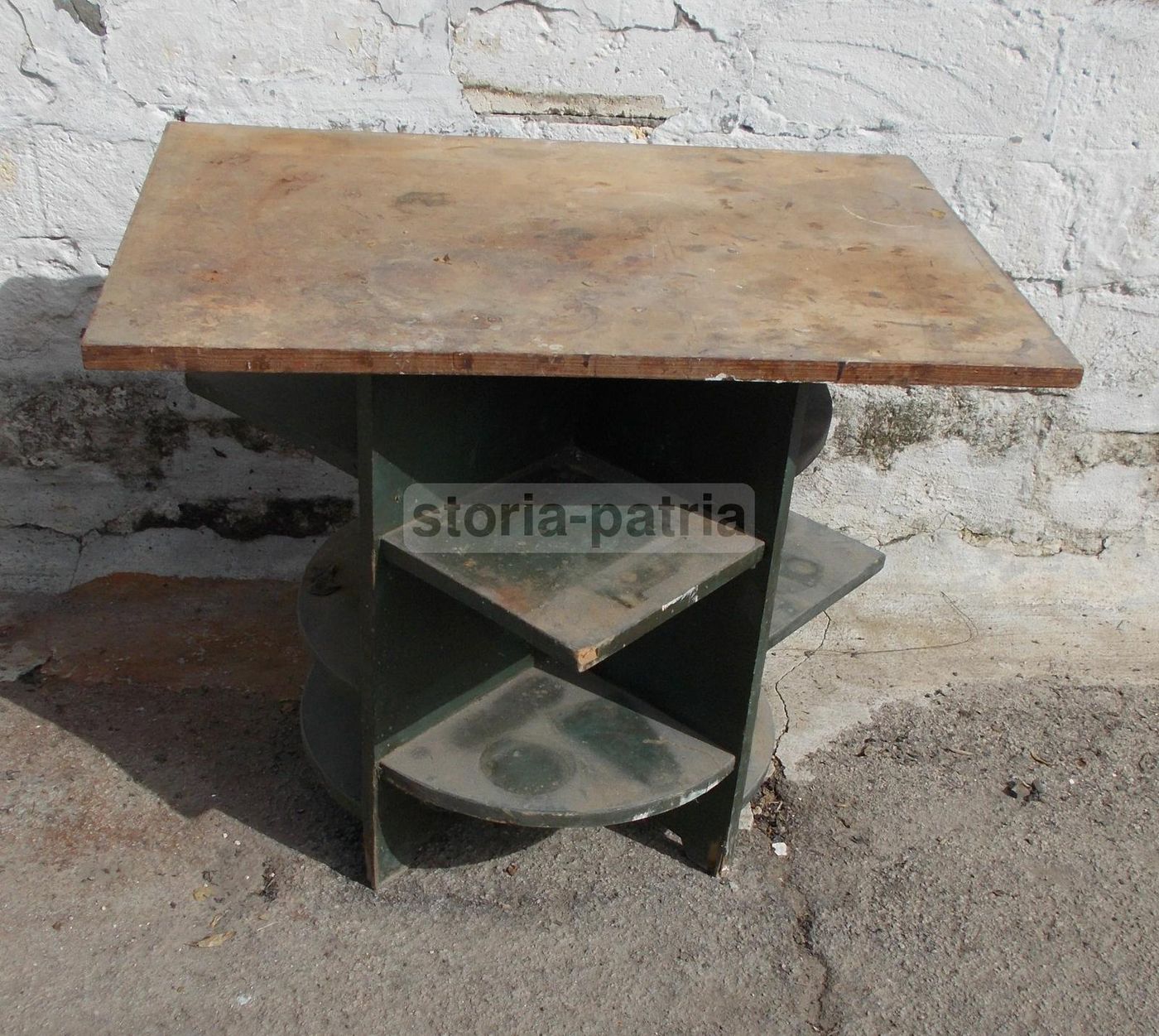 Tavolinetto In Legno Anni '30 '40 Stile Futurista
