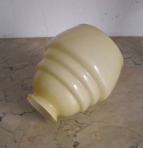 Coppa Vitrea Per Lampada Vintage, Vetro Opalescente, Anni '20 '40