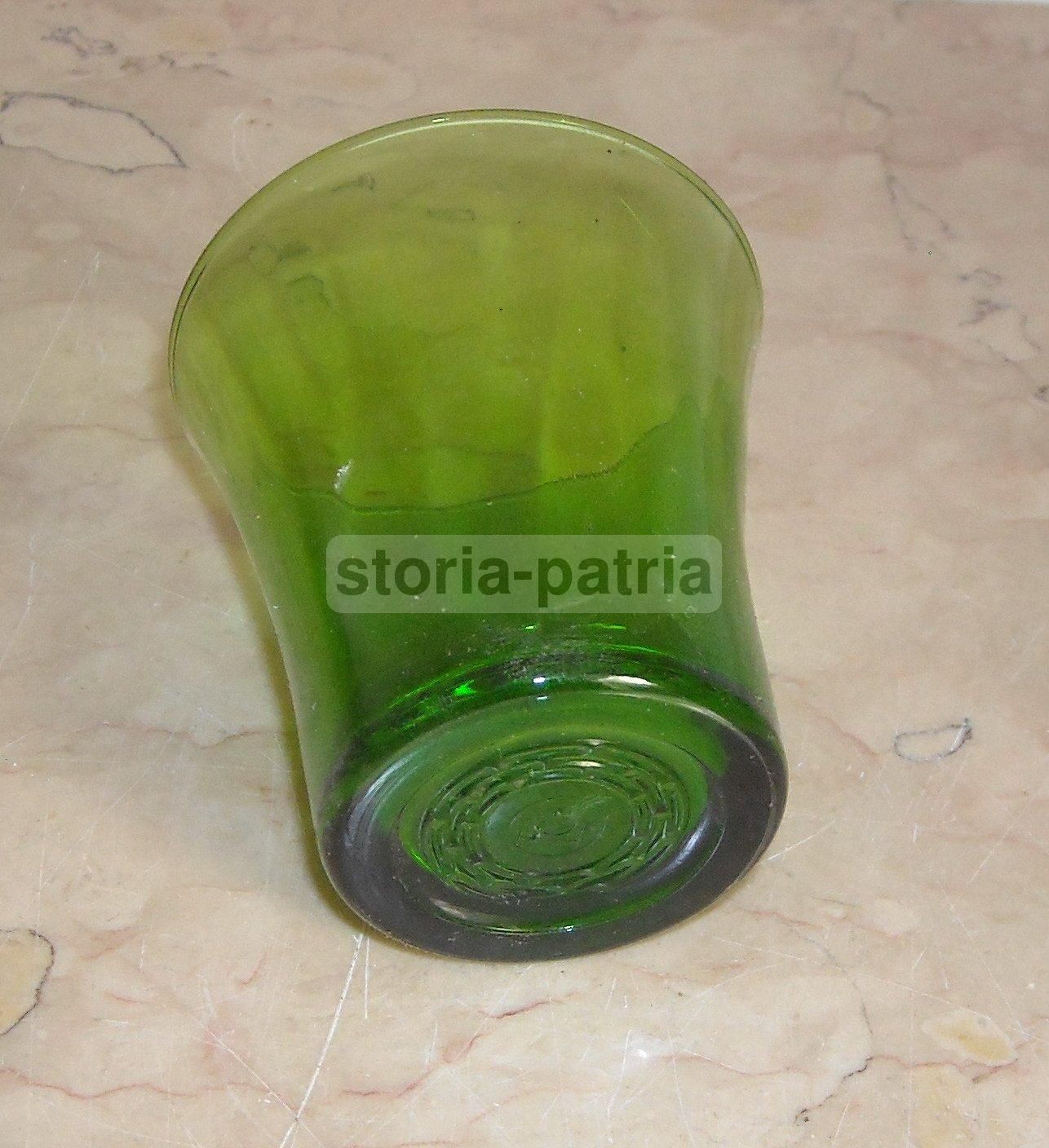 Bicchiere In Vetro Verde, Metà Del '900, Marca EG