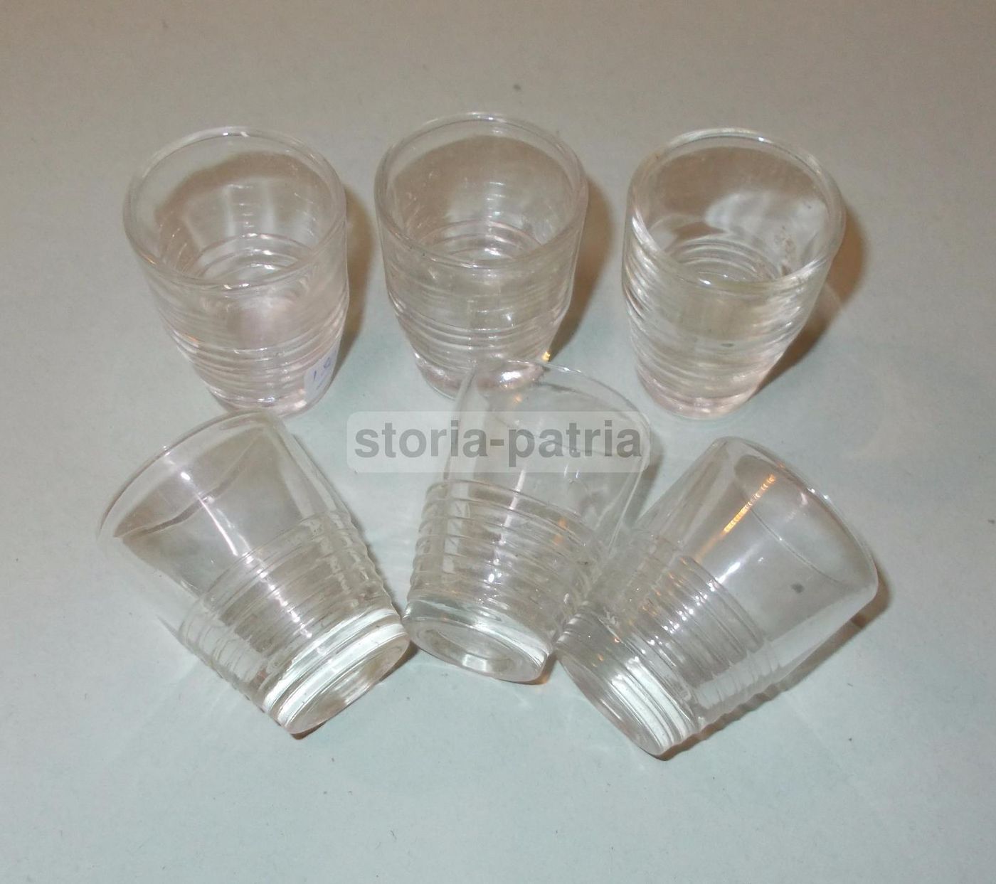 Set 6 Bicchierini Da Rosolio Vintage Anni '30 '50 In Vetro Italiano