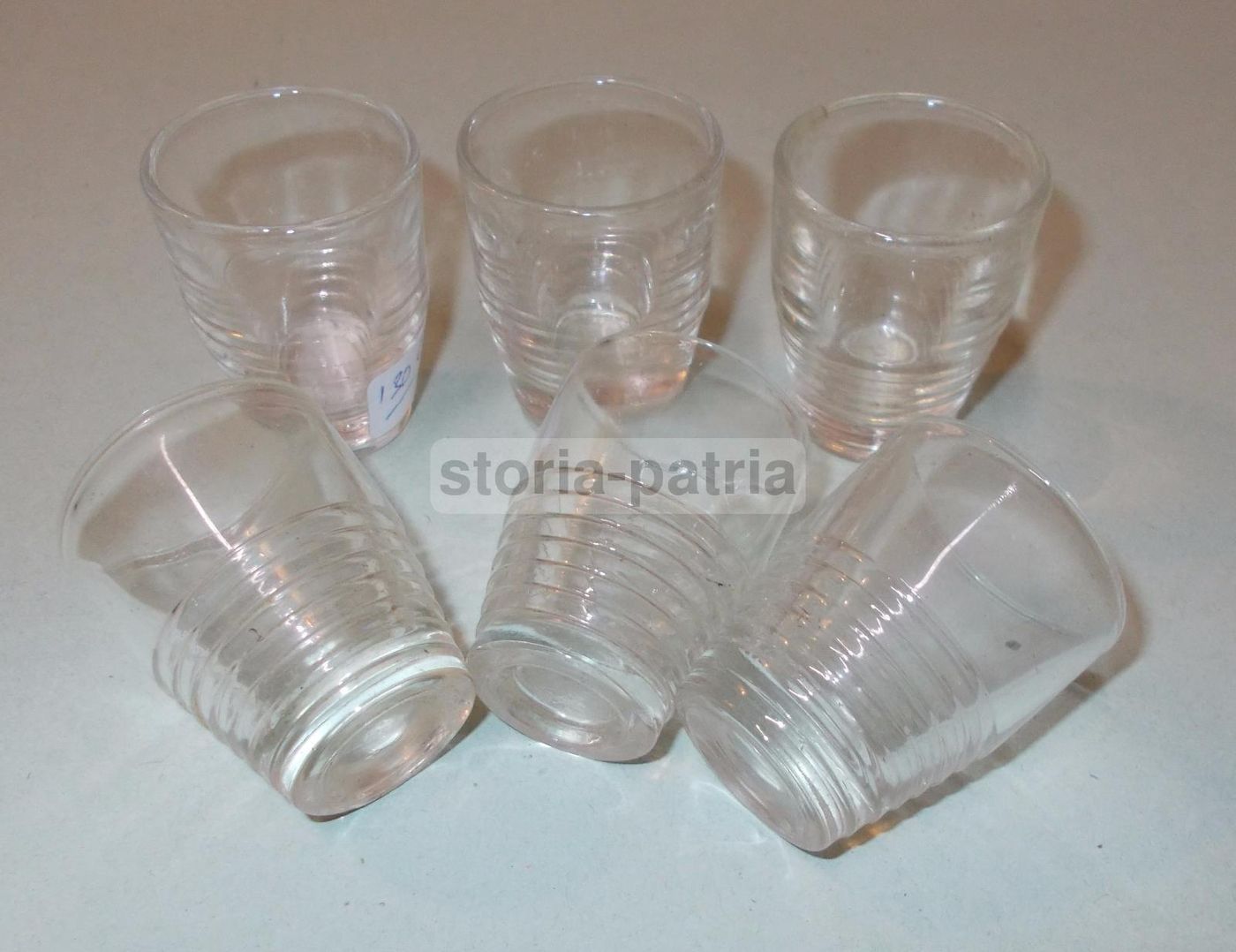 Set 6 Bicchierini Da Rosolio Vintage Anni '30 '50 In Vetro Italiano