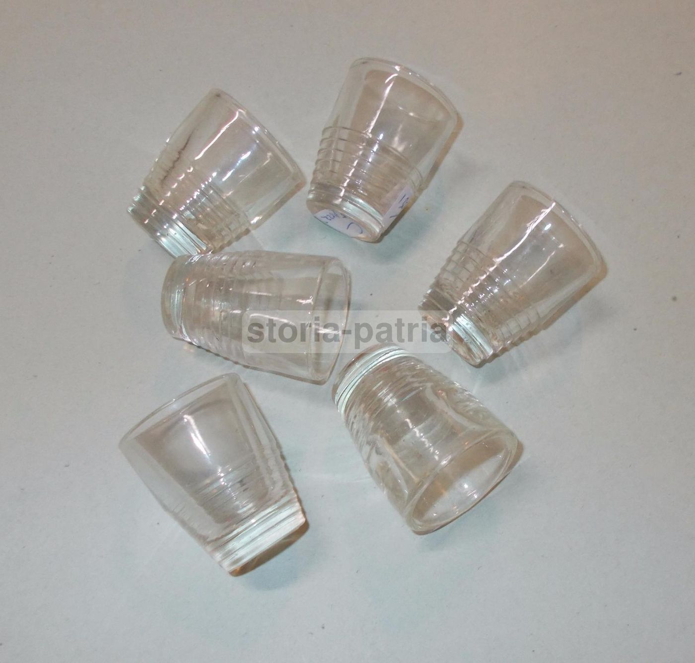 Set 6 Bicchierini Da Rosolio Vintage Anni '30 '50 In Vetro Italiano