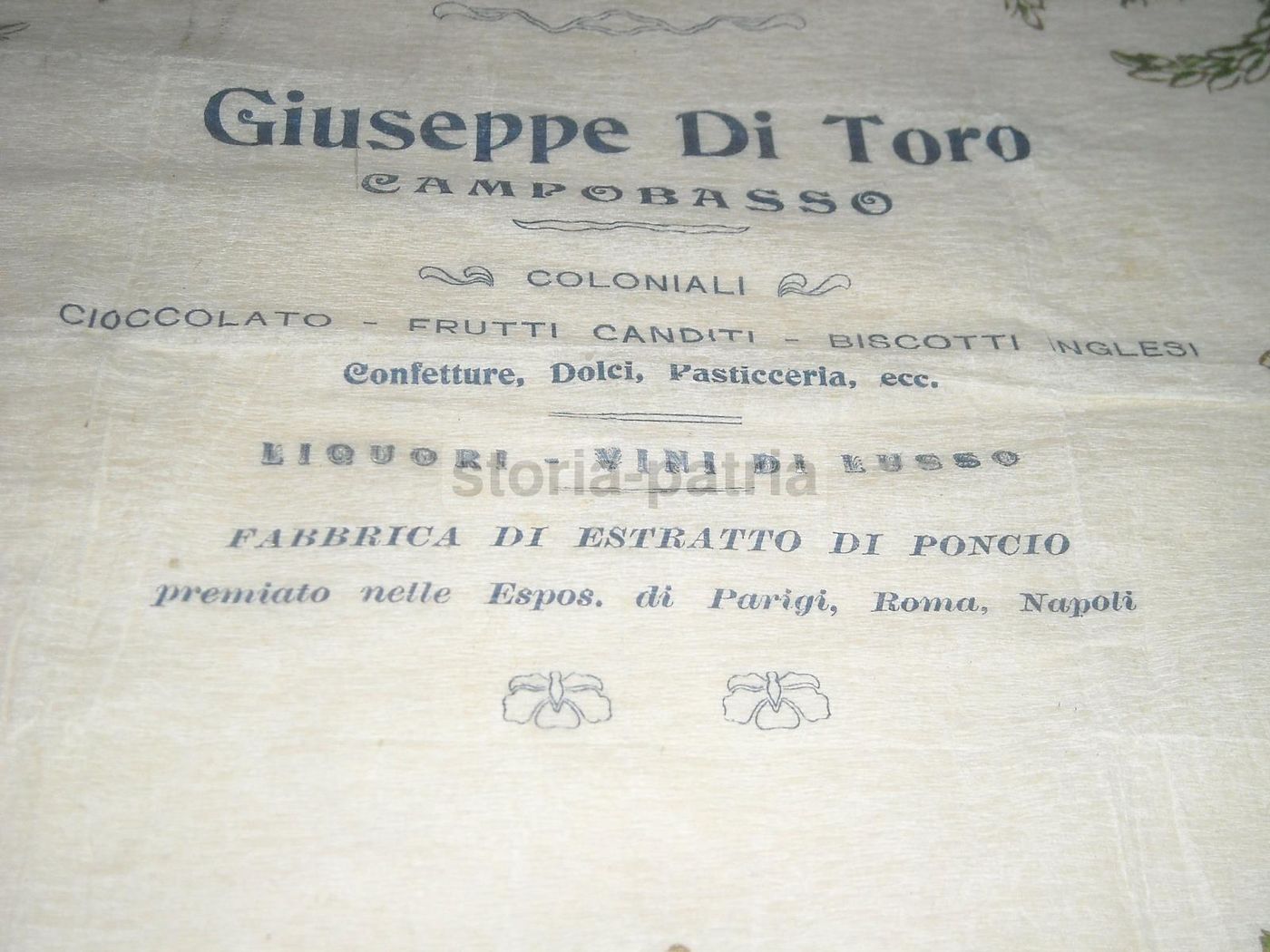 Stampa Pubblicitaria Liberty Giuseppe Di Toro Campobasso 1900