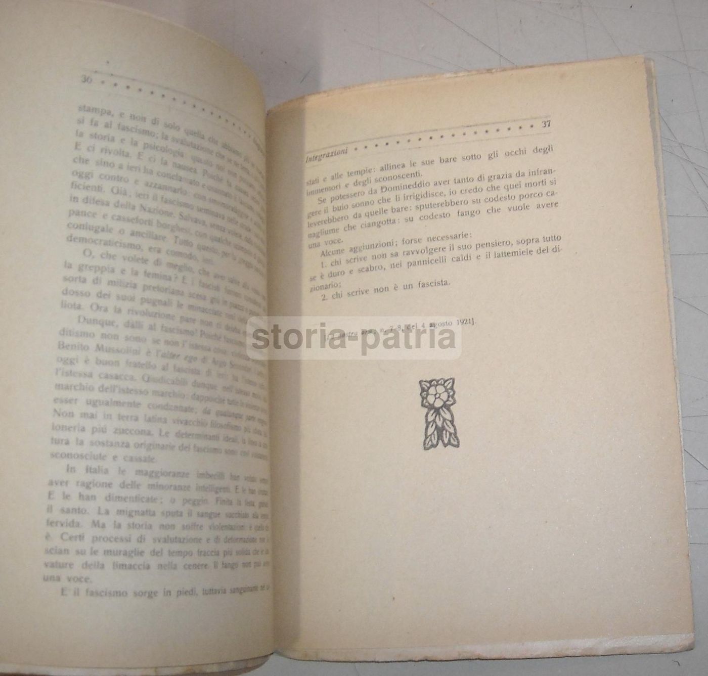 Elogio Della Spada E Dell'Alloro Fraticelli 1921 Fiume d'Annunzio