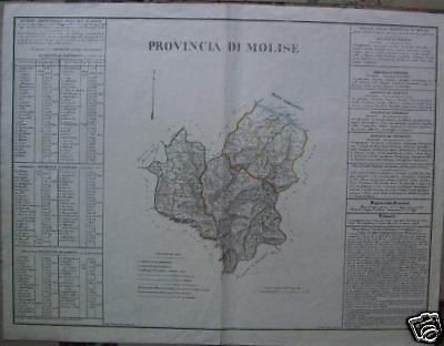 Mappa Della Provincia Di Molise 1831 Marzolla Campobasso Isernia Larino