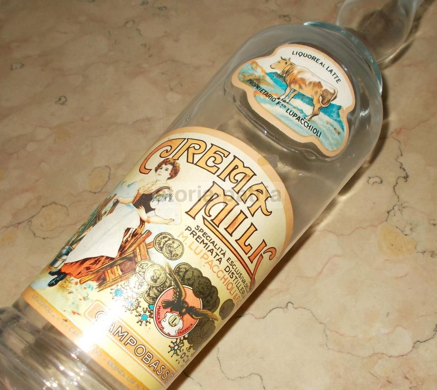 Bottiglia Crema Al Latte Distilleria Lupacchioli Campobasso Anni '30