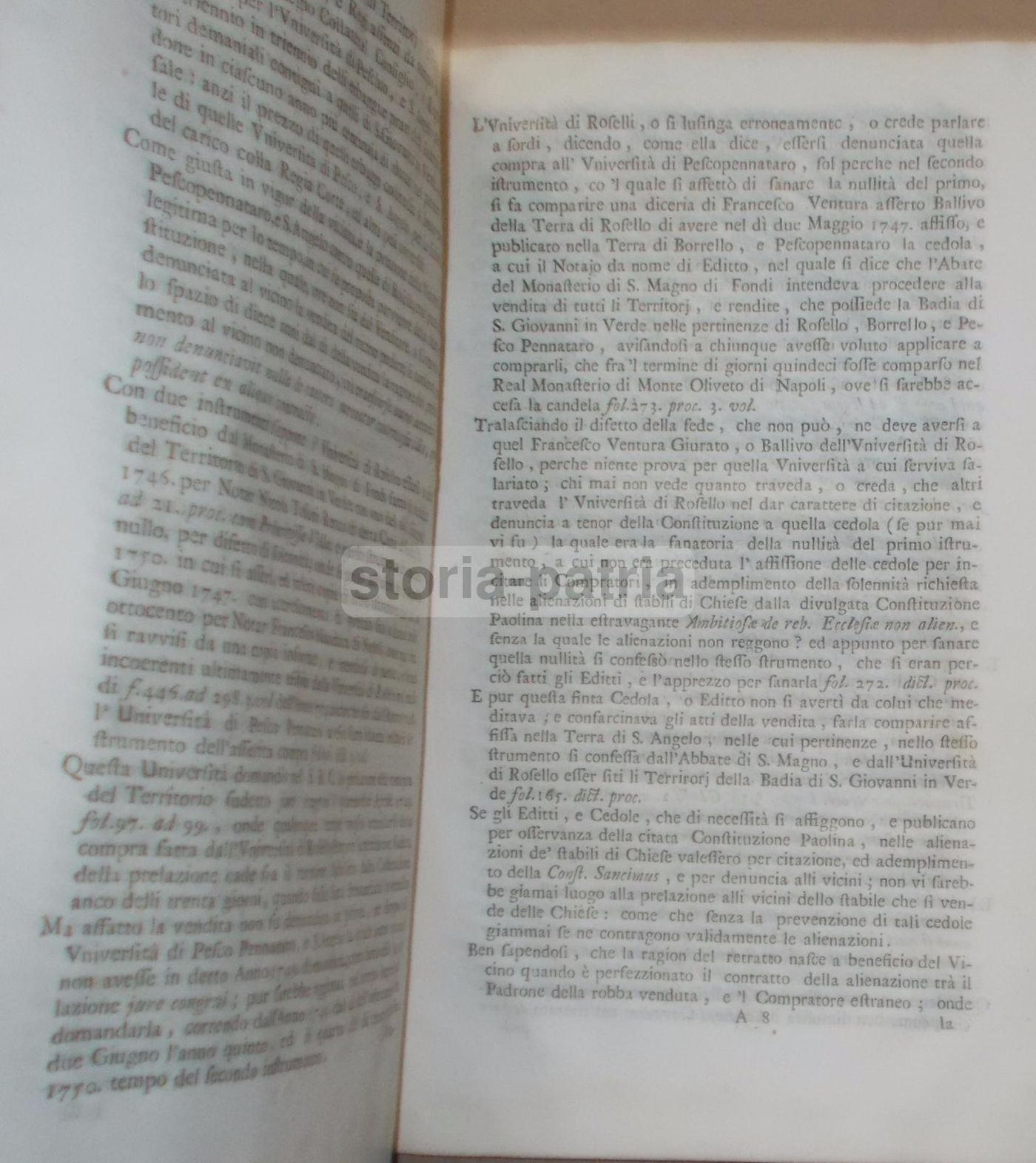 Allegazione Giuridica Del 1754 Tra Pescopennataro E Rosello