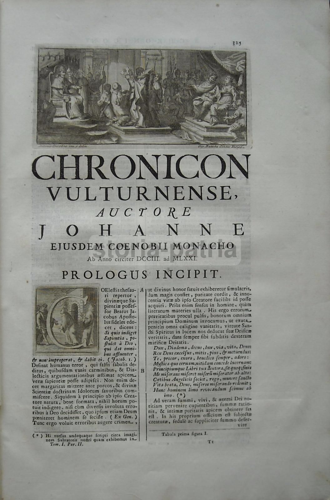 Chronicon Vulturnense Di Giovanni Monaco: Edizione Muratori 1723