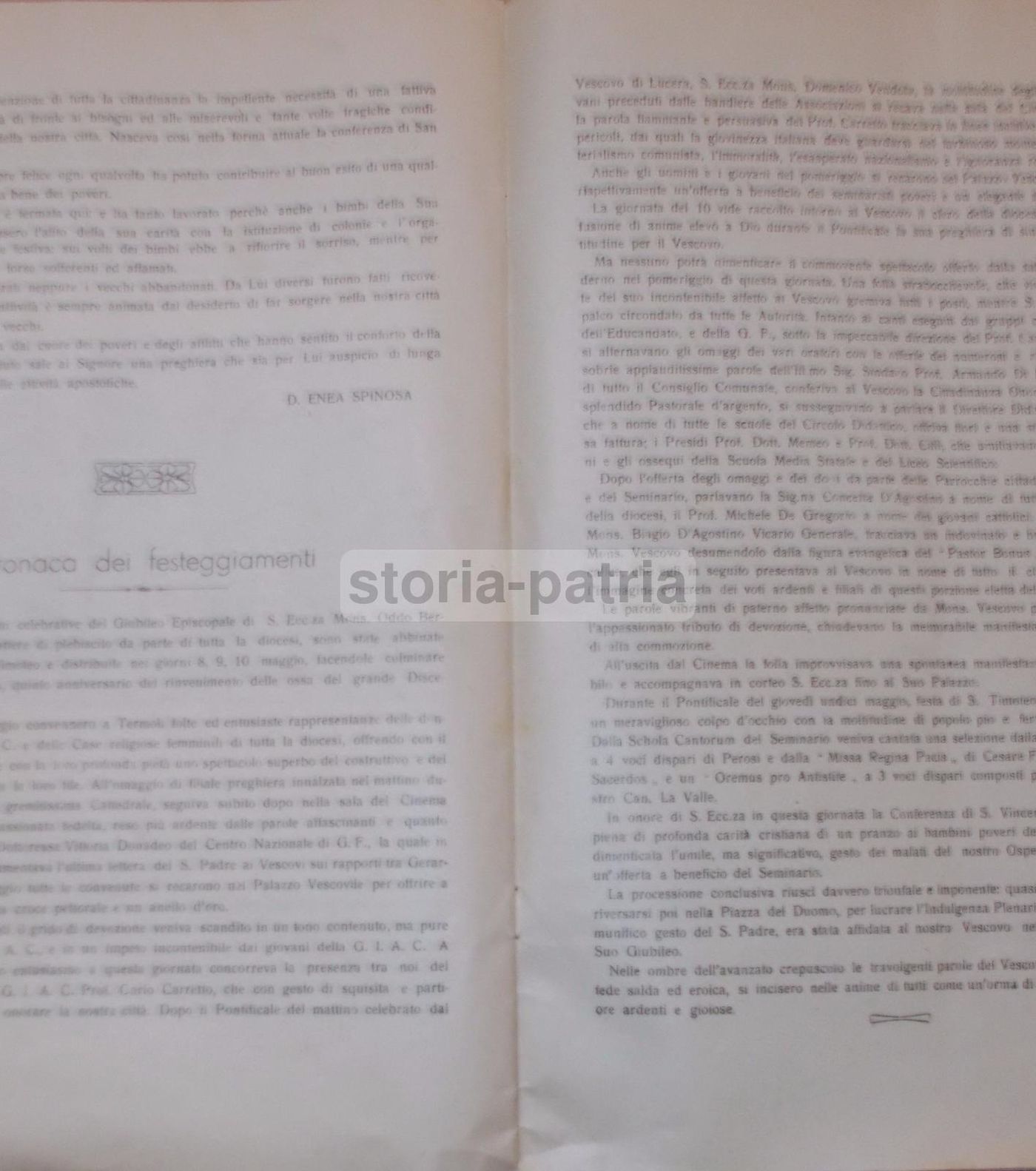 Giubileo Episcopale Di Monsignor Oddo Bernacchia: Termoli 1950