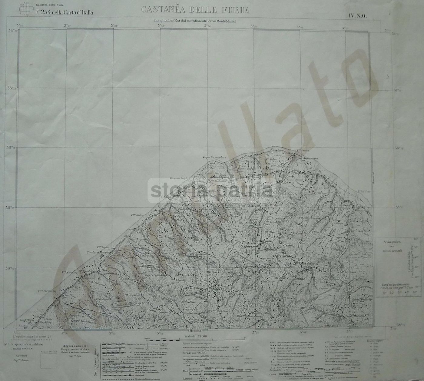 Mappa Topografica Molise Vastogirardi E Castanea Delle Furie 1909