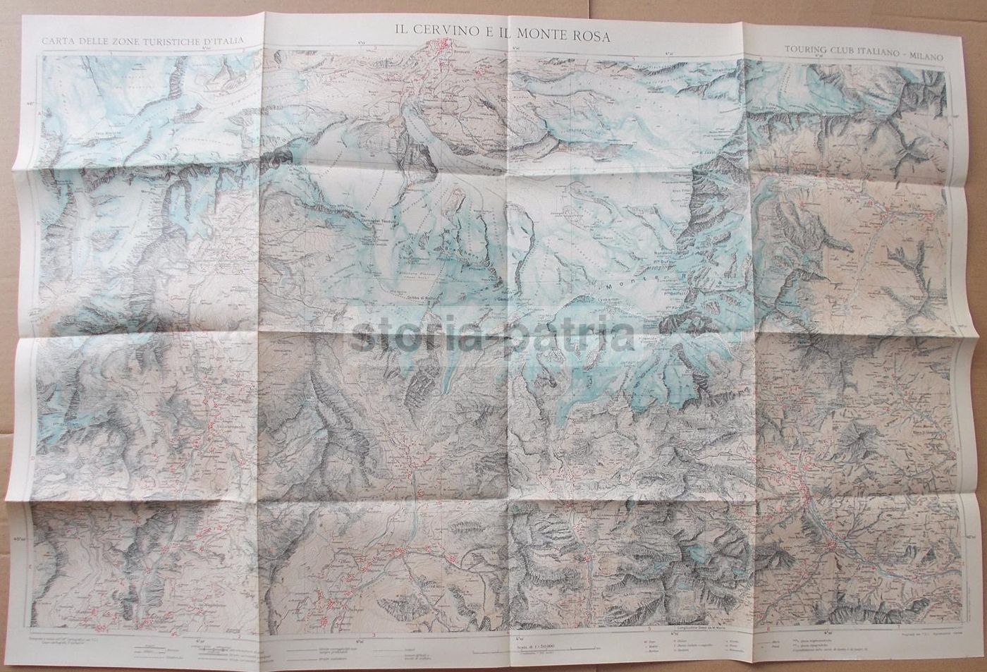 Mappa Antica Del Cervino E Del Monte Rosa (Zermatt, Gressoney, Champoluc)   TCI