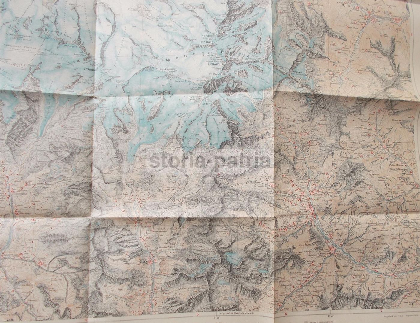 Mappa Antica Del Cervino E Del Monte Rosa (Zermatt, Gressoney, Champoluc)   TCI