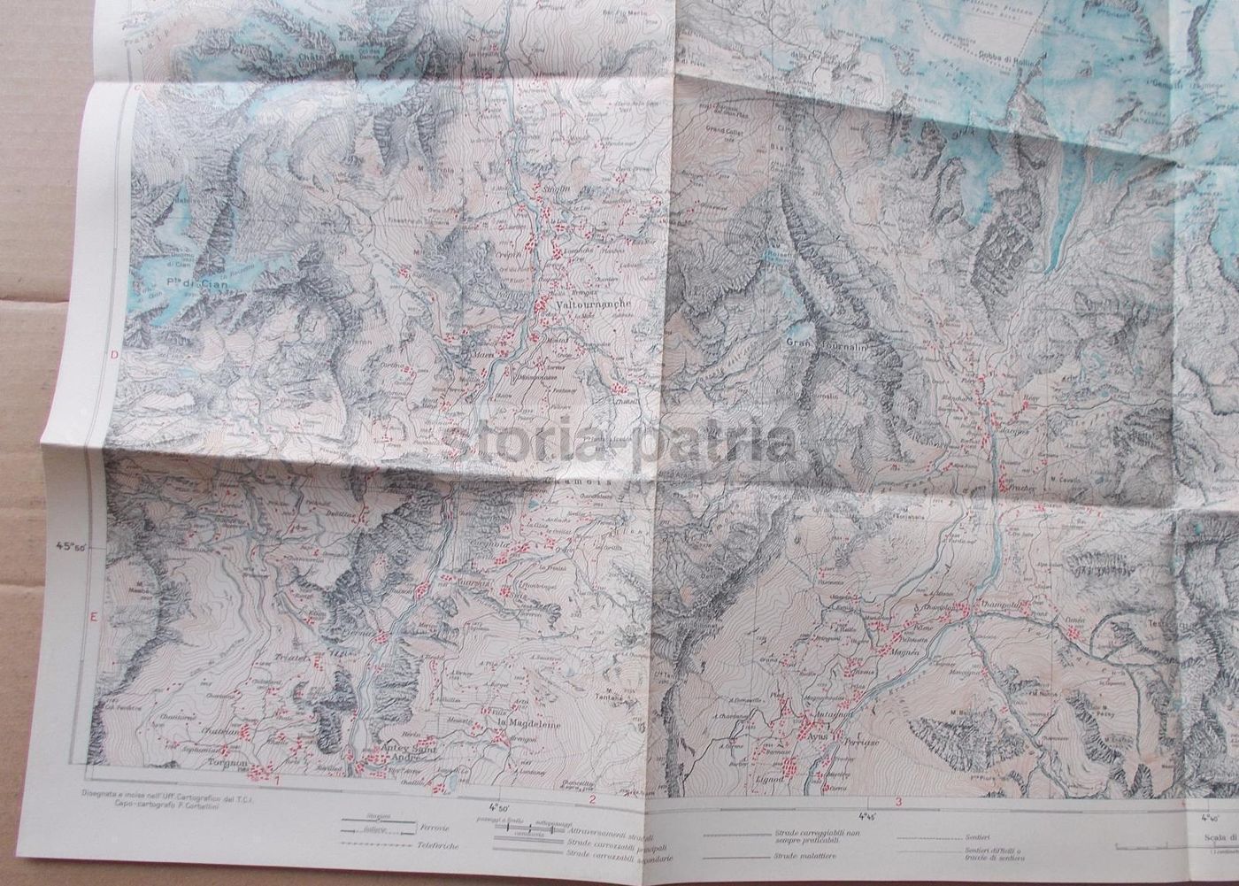 Mappa Antica Del Cervino E Del Monte Rosa (Zermatt, Gressoney, Champoluc)   TCI