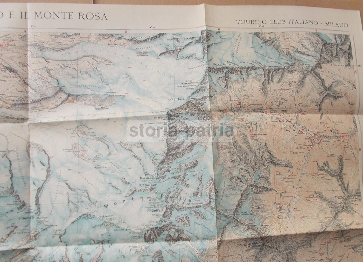 Mappa Antica Del Cervino E Del Monte Rosa (Zermatt, Gressoney, Champoluc)   TCI