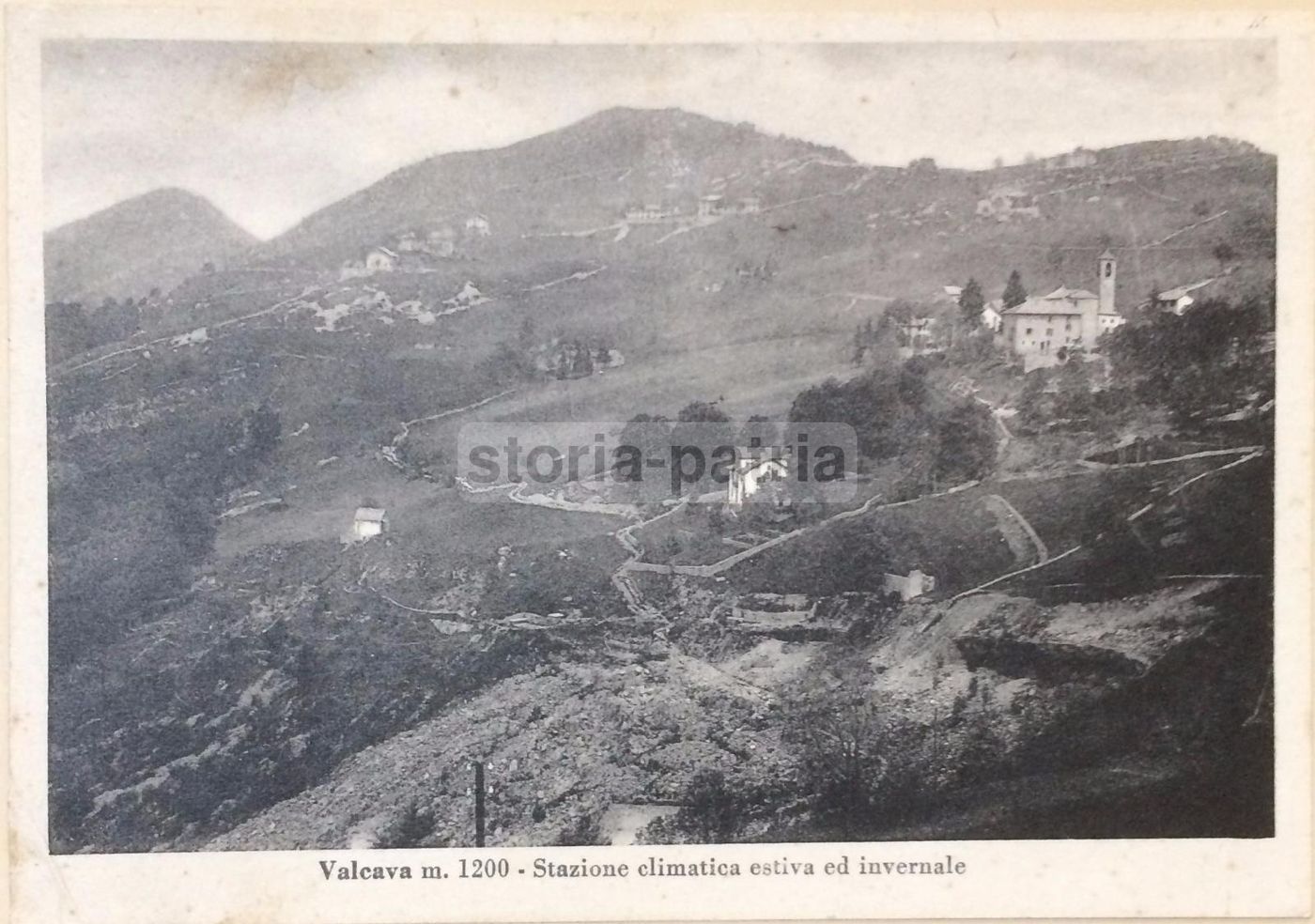 Cartolina Valcava Bergamo 1947 Con Autografi Panoramica Montana