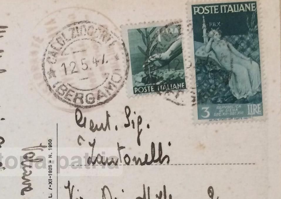 Cartolina Valcava Bergamo 1947 Con Autografi Panoramica Montana
