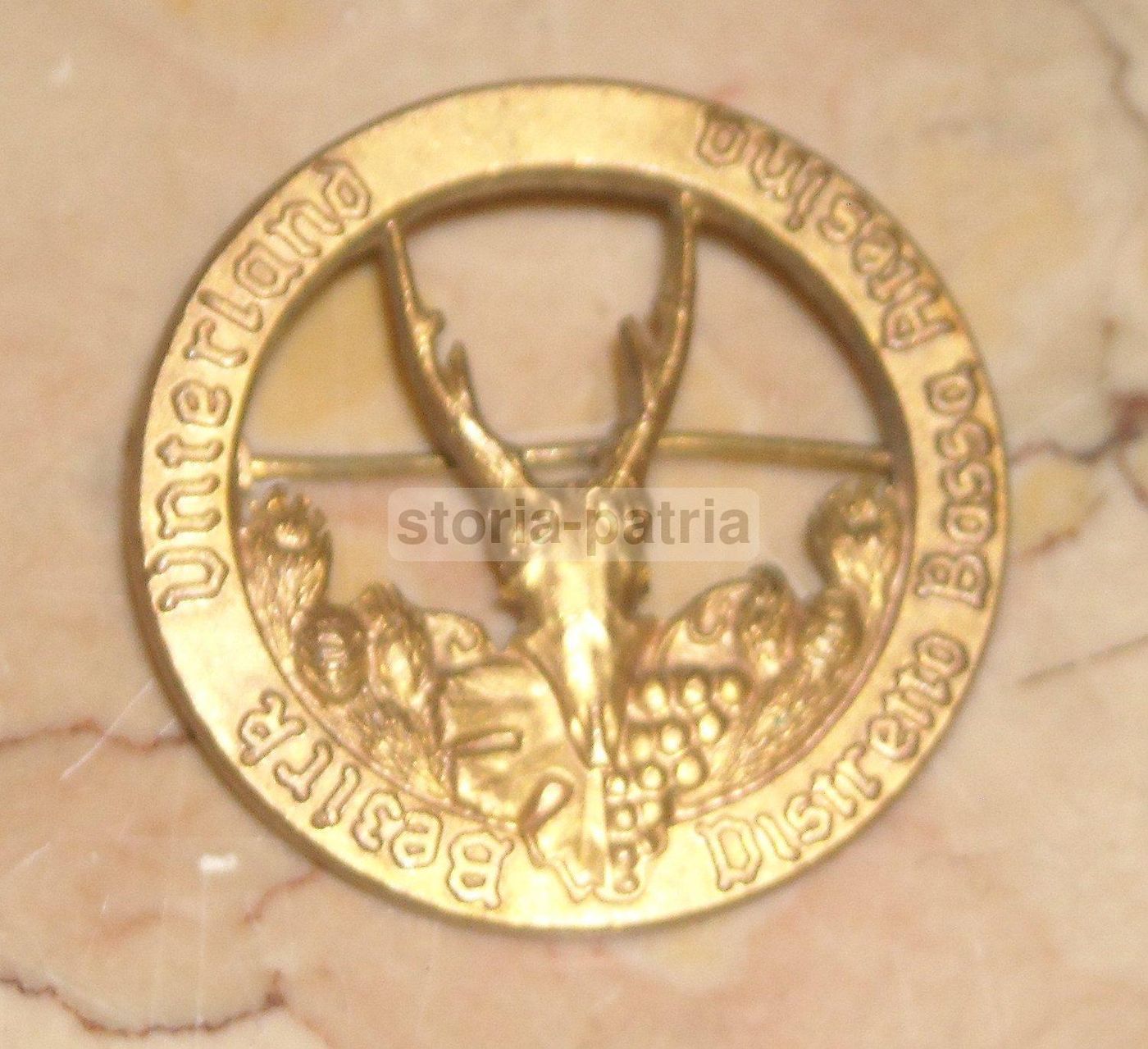 Spilla Allegorica Bassa Atesina Con Cervo E Uva, E. Granero, Anni '50