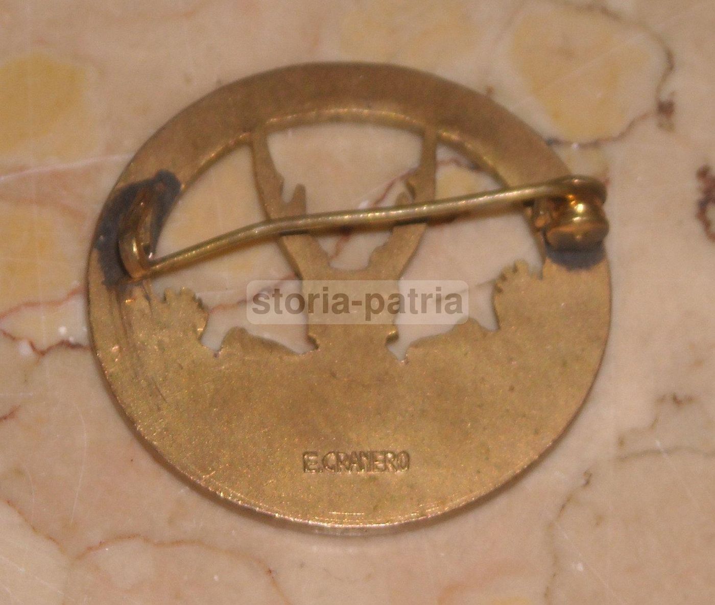 Spilla Allegorica Bassa Atesina Con Cervo E Uva, E. Granero, Anni '50