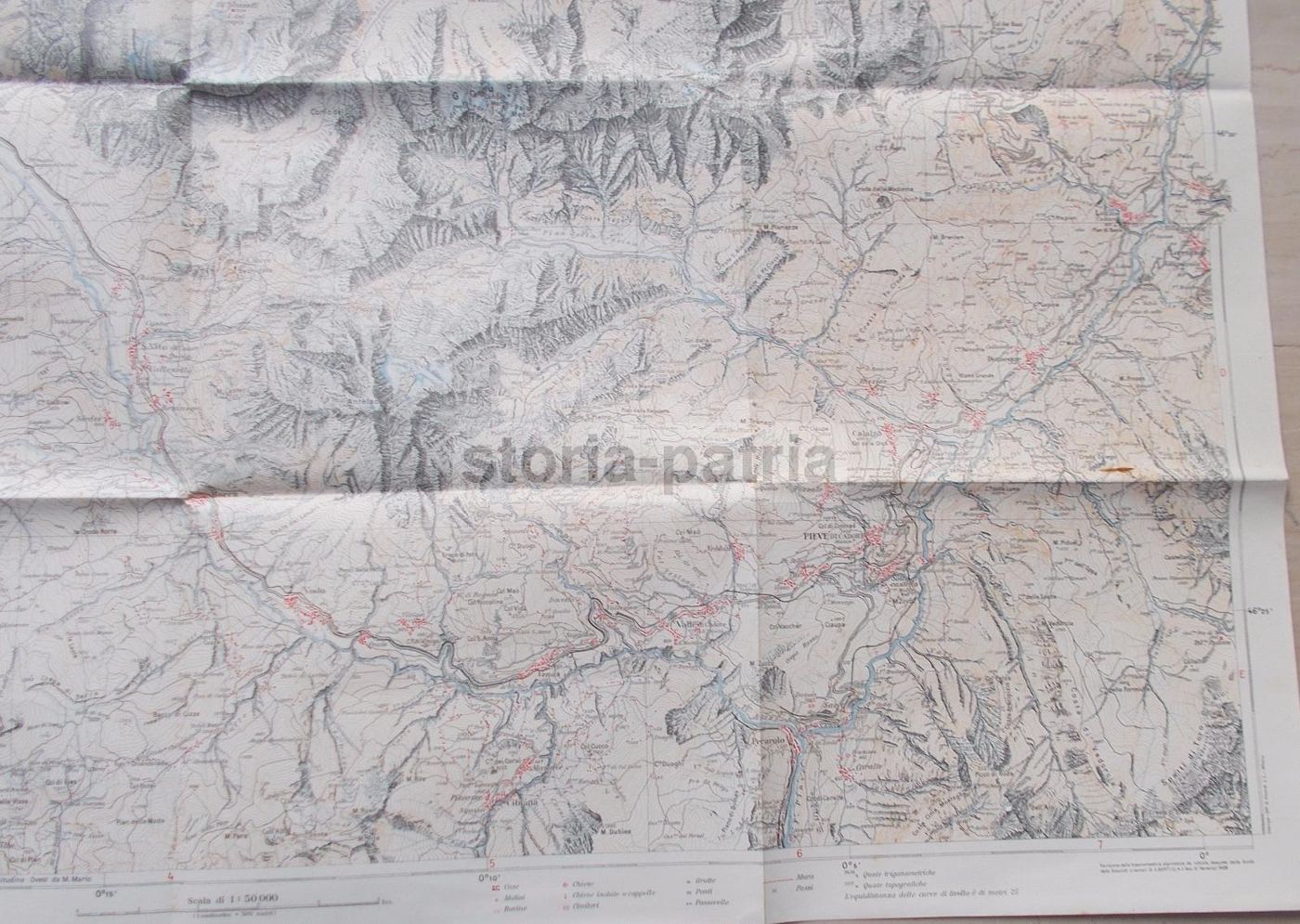 Mappa Cortina d'Ampezzo E Dolomiti Cadorine, TCI, 1928