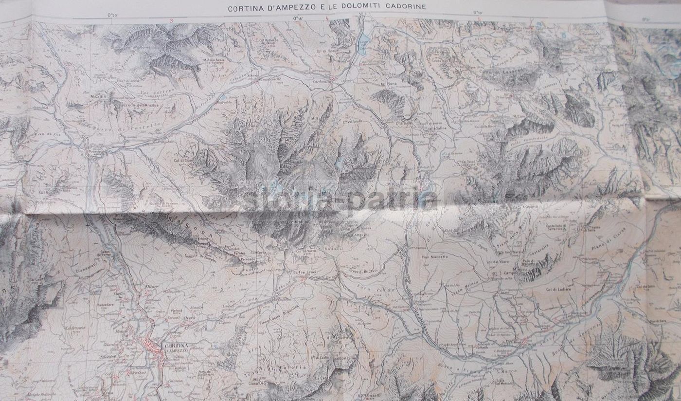 Mappa Cortina d'Ampezzo E Dolomiti Cadorine, TCI, 1928