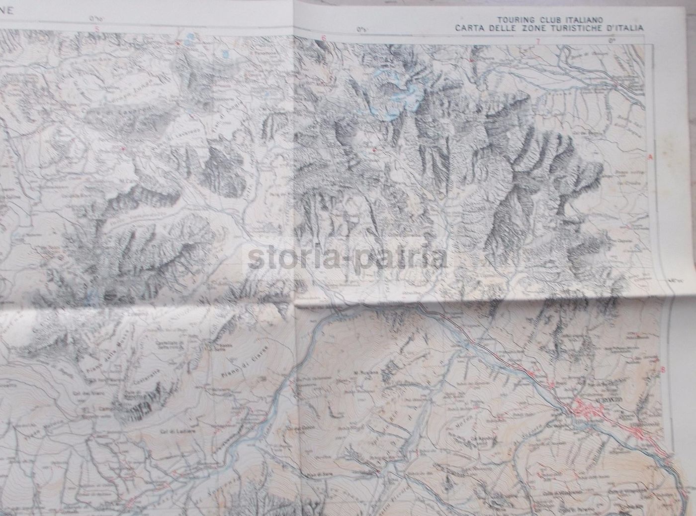 Mappa Cortina d'Ampezzo E Dolomiti Cadorine, TCI, 1928