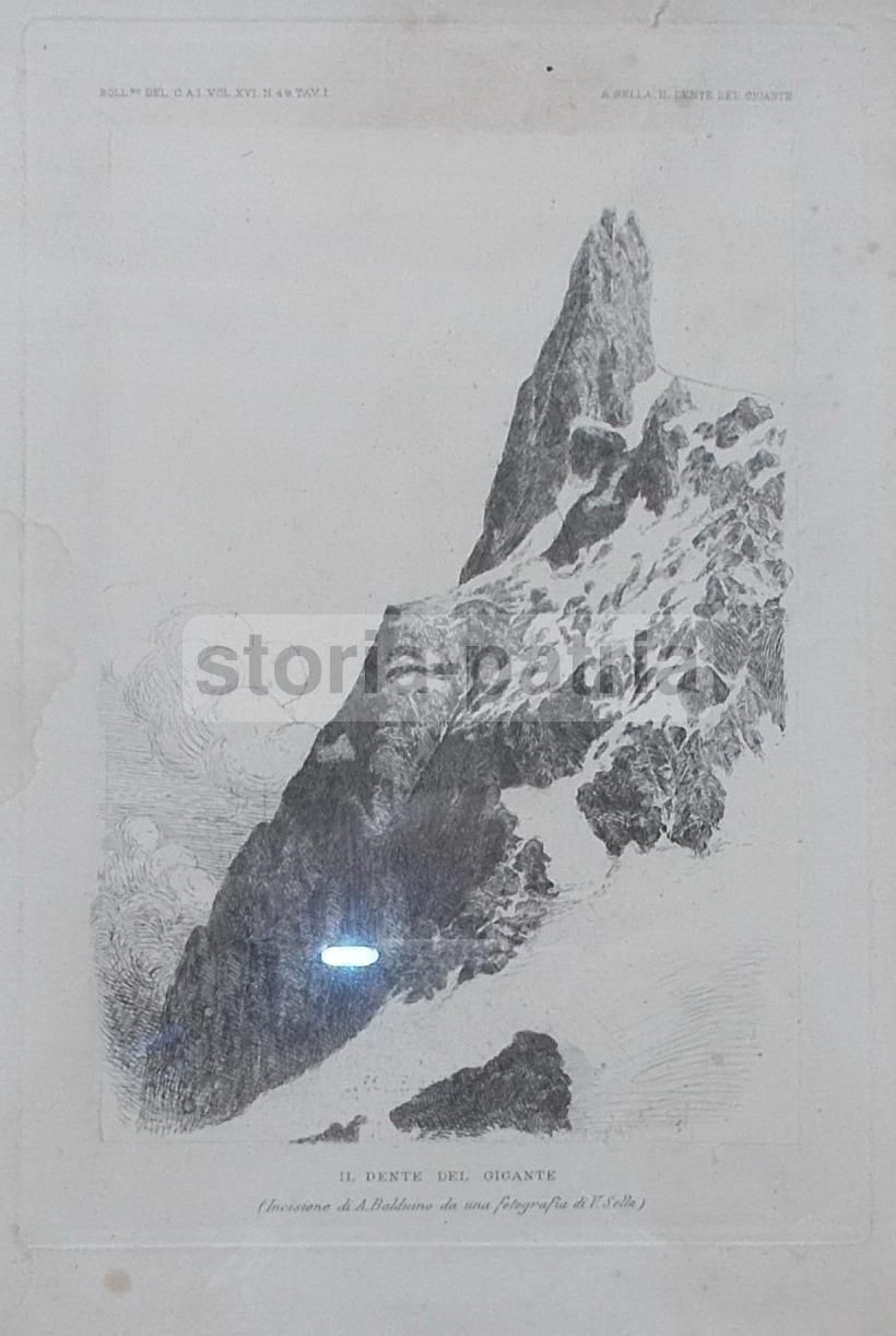 Incisione Dente Del Gigante Di Balduino Da Foto Sella, Anni '30