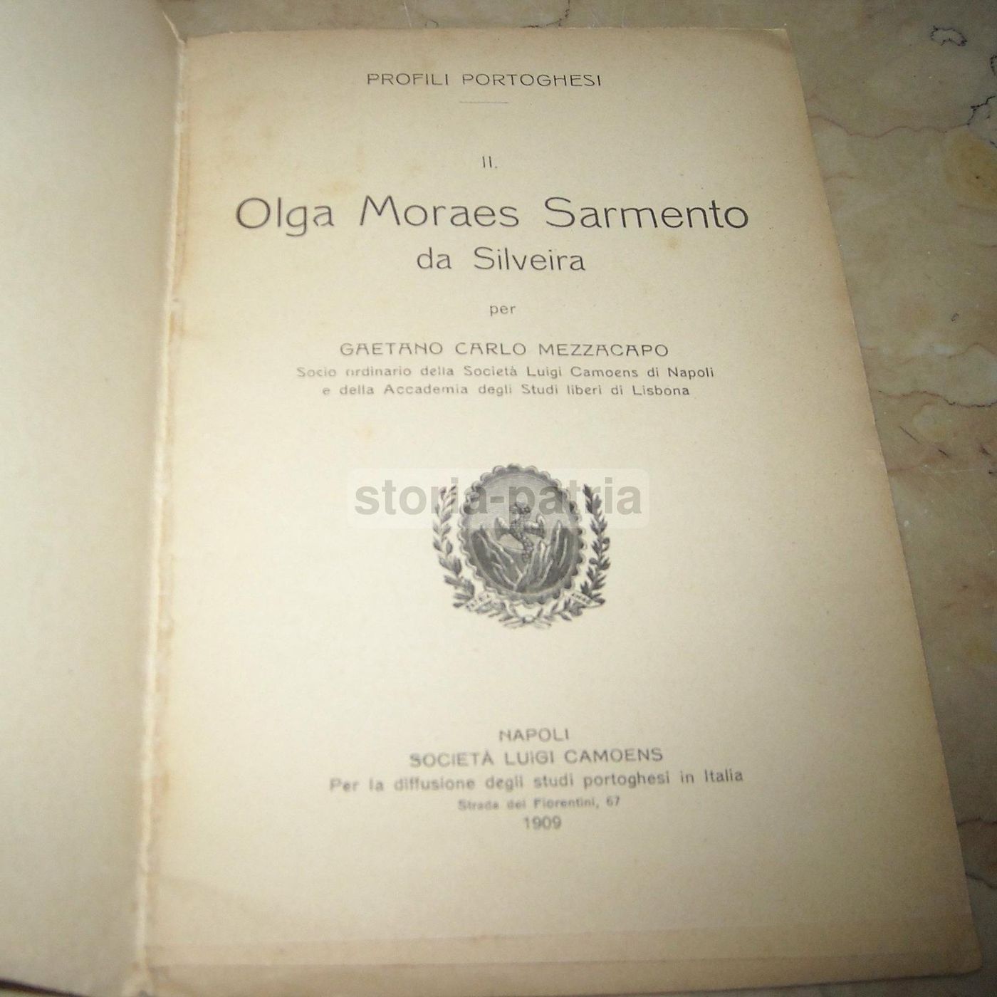 Olga Moraes Sarmento Da Silveira: Profili Portoghesi (Napoli, 1909)