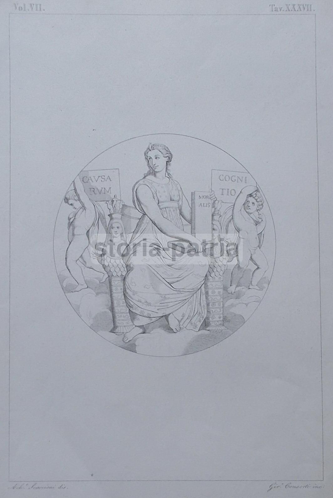 Incisione Antica Moralis Causarum Cognitio, Consorti   Scaccioni