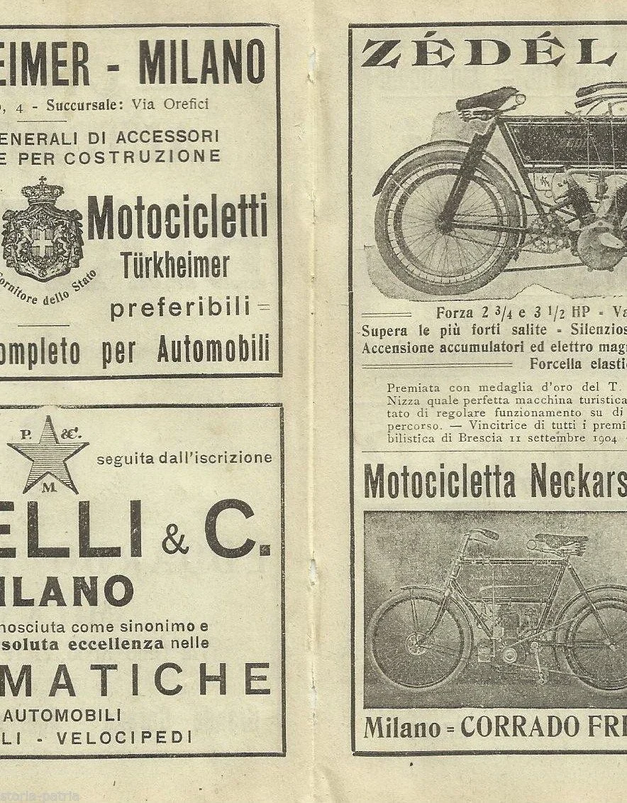 Zedel Neckarsulmer Bianchi Stucchi Motorcycle Advertising 1904