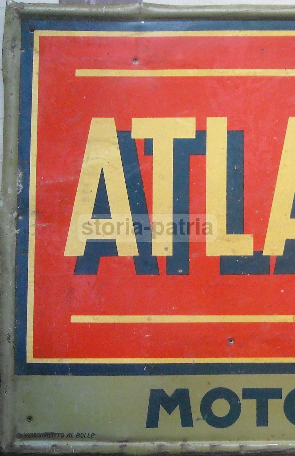Targa Pubblicitaria Atlantic Oil Anni '30 Insegna Vintage Salil