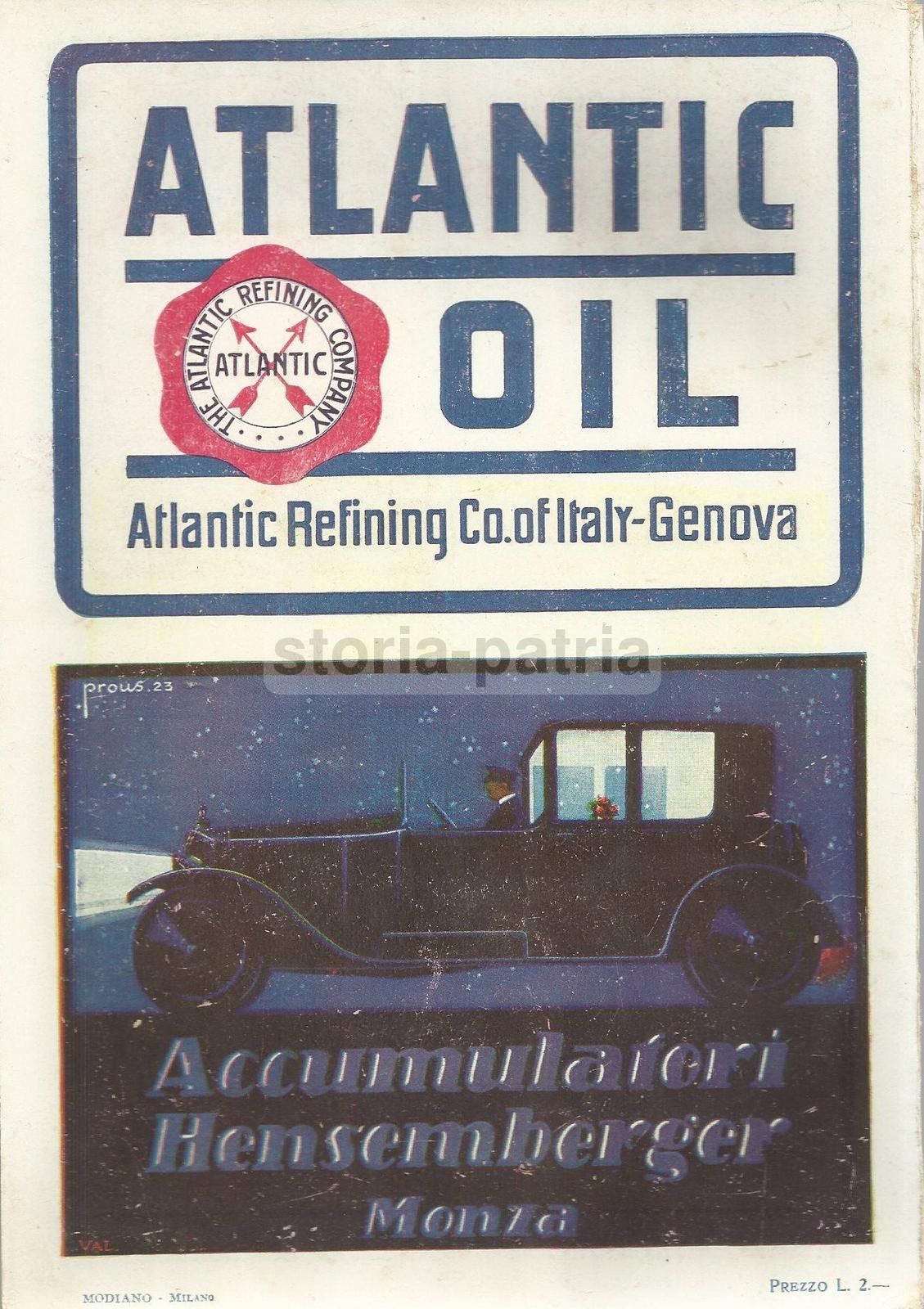 Targa Pubblicitaria Atlantic Oil Anni '30 Insegna Vintage Salil