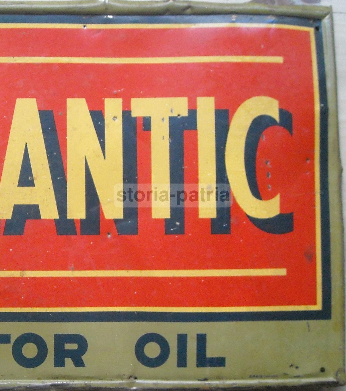 Targa Pubblicitaria Atlantic Oil Anni '30 Insegna Vintage Salil