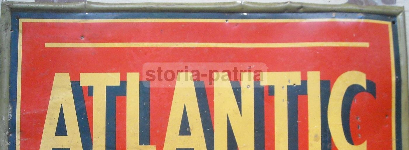 Targa Pubblicitaria Atlantic Oil Anni '30 Insegna Vintage Salil