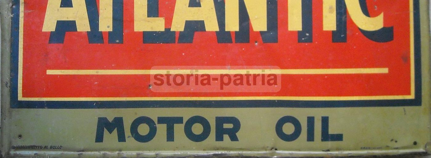 Targa Pubblicitaria Atlantic Oil Anni '30 Insegna Vintage Salil
