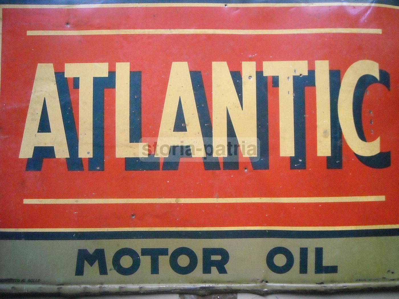 Targa Pubblicitaria Atlantic Oil Anni '30 Insegna Vintage Salil