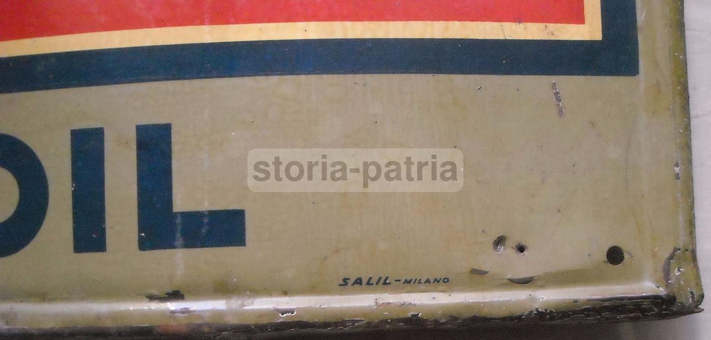 Targa Pubblicitaria Atlantic Oil Anni '30 Insegna Vintage Salil