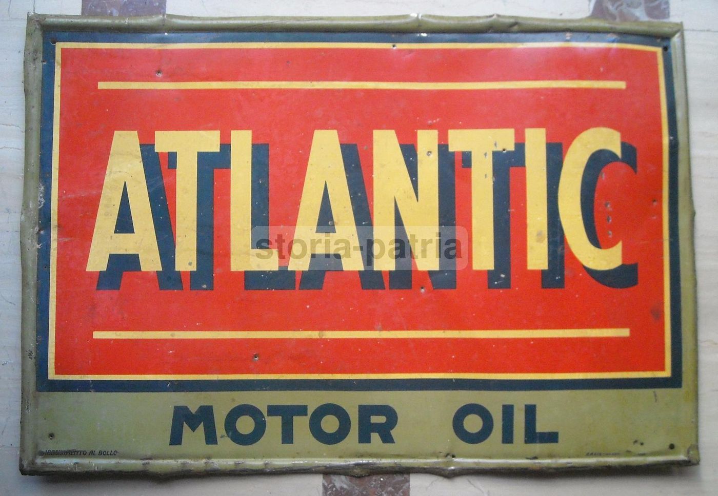 Targa Pubblicitaria Atlantic Oil Anni '30 Insegna Vintage Salil