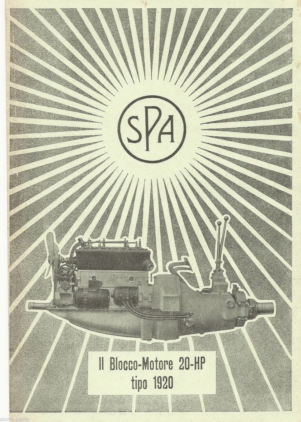 Stampa Pubblicitaria SPA Blocco Motore 20 HP Tipo 1920 Automobili