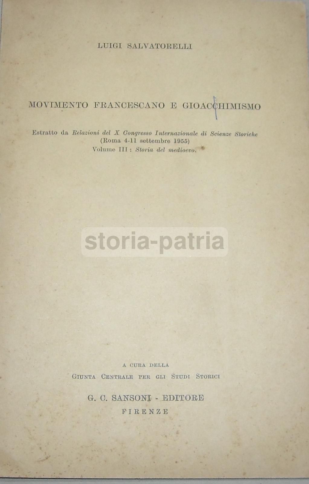 Movimento Francescano E Gioacchimismo, Luigi Salvatorelli, 1955