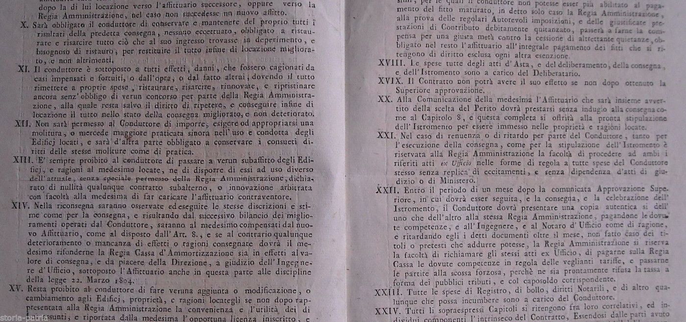 Contratto d'Affitto Per Mulini Da Macina, Foglio Volante Antico, Marche, 1800 Circa