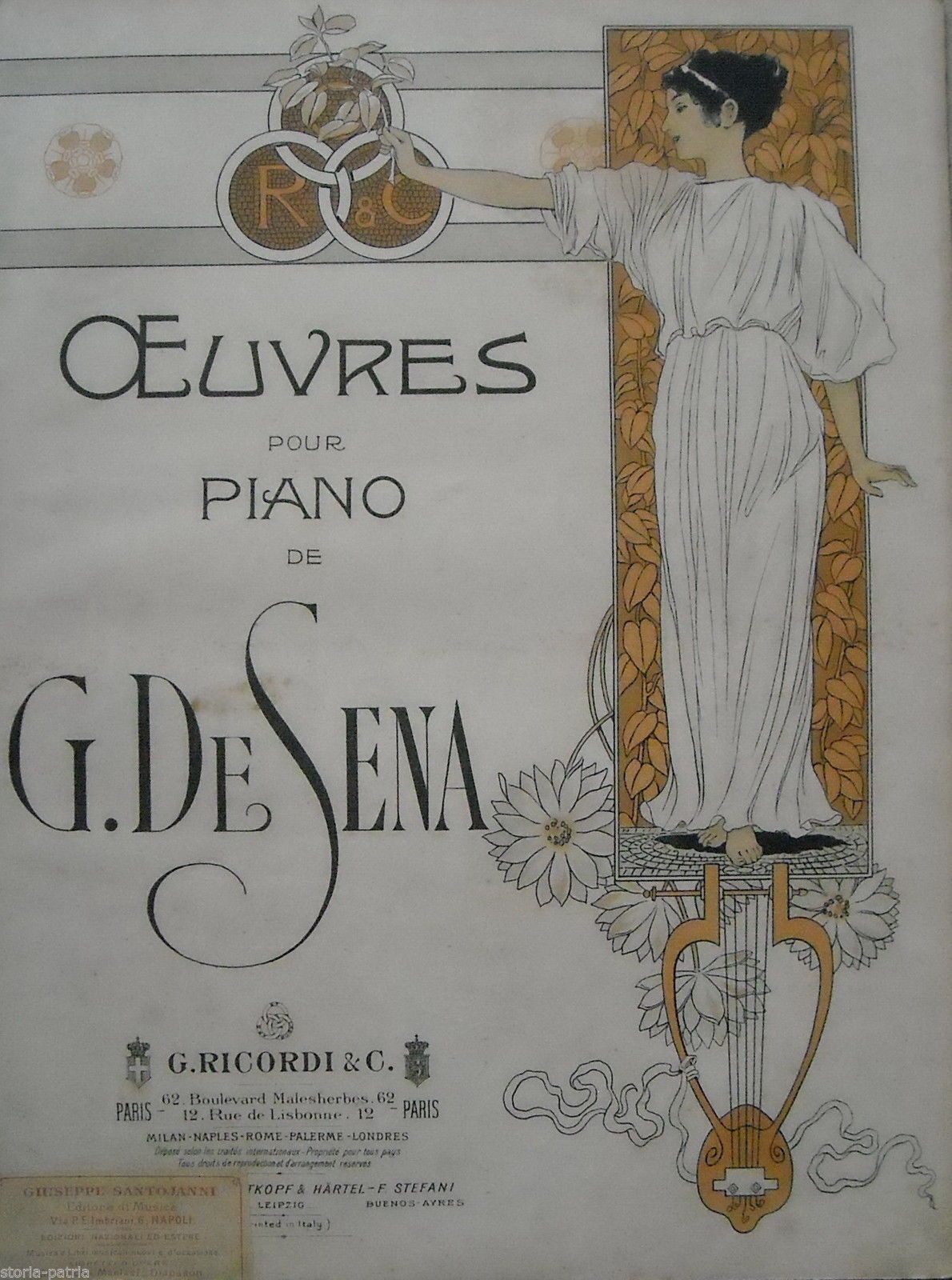 Spartito Antico Parfum Ancien Di Gennaro De Sena, Ricordi 1900