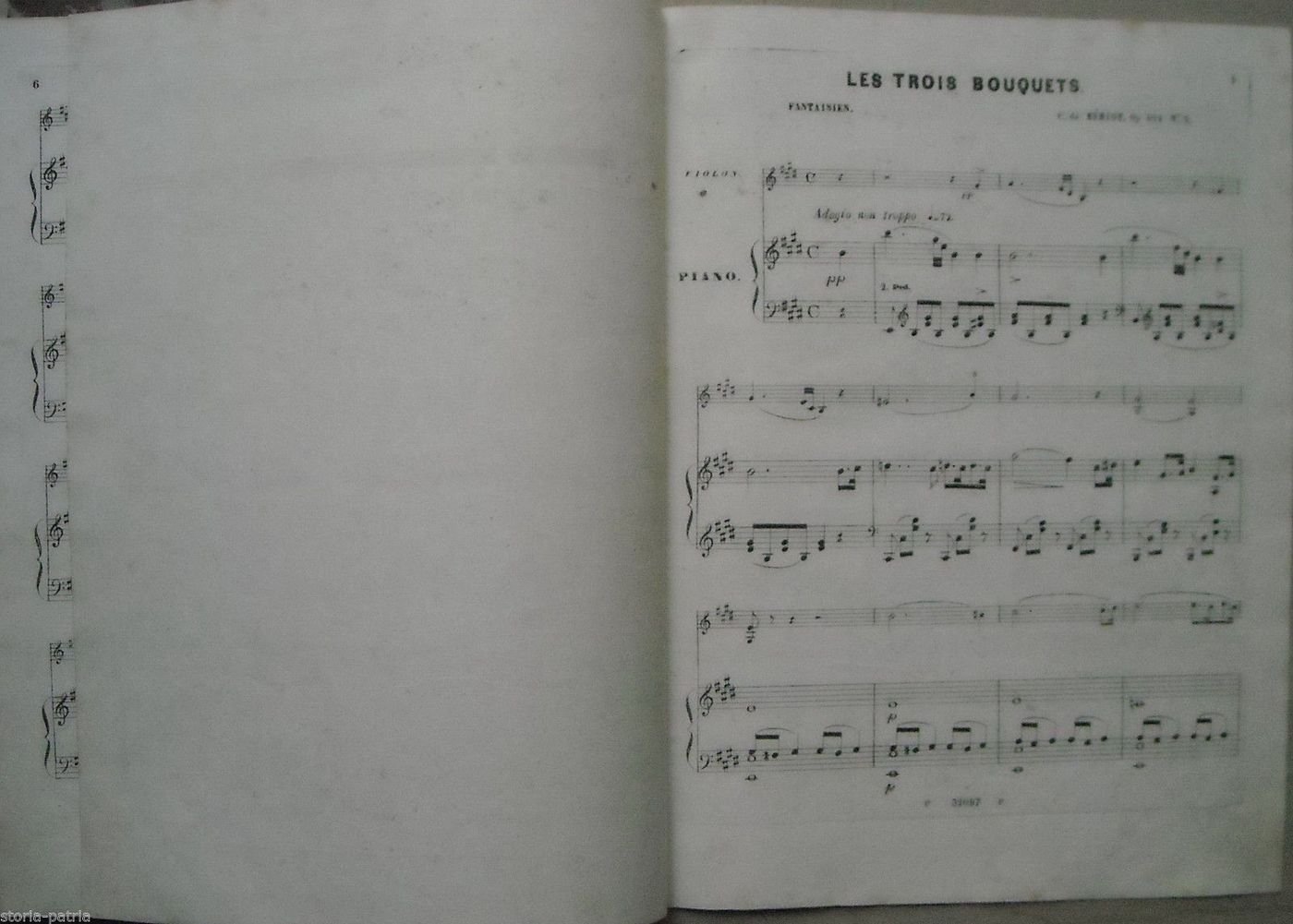 Spartito Antico Bériot Les Trois Bouquets Op. 101 Ricordi Milano