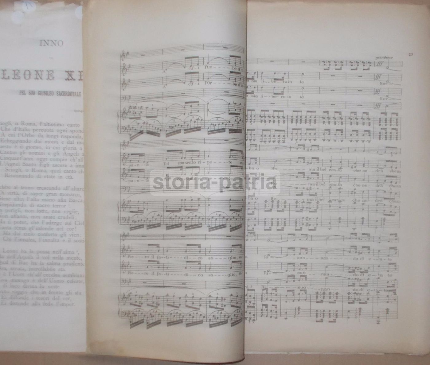 Inno A Leone XIII: Spartito Musicale Di Lanzini E De Franciscis, Fine XIX Secolo